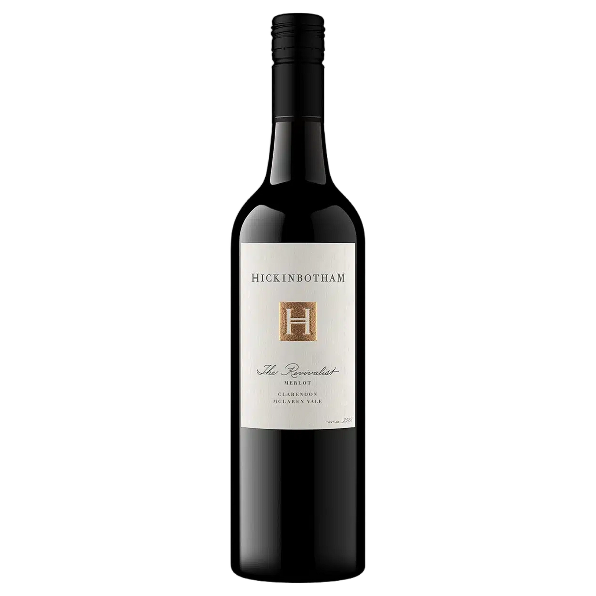 A bottle of Hickinbotham The Revivalist Merlot 2022 750ml Red Wine