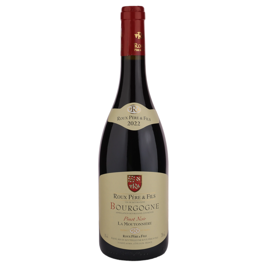 A bottle of 2022 Domaine Roux Bourgogne PN La Moutonniere 750ml Red Wine