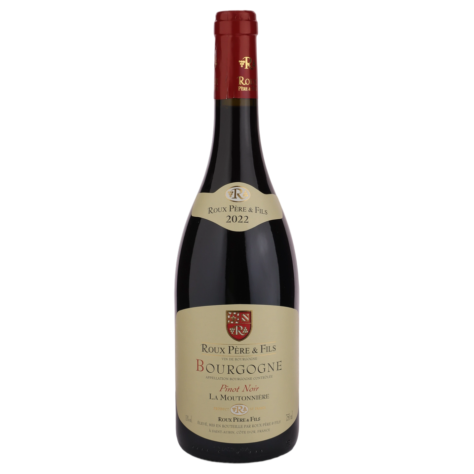 A bottle of 2022 Domaine Roux Bourgogne PN La Moutonniere 750ml Red Wine