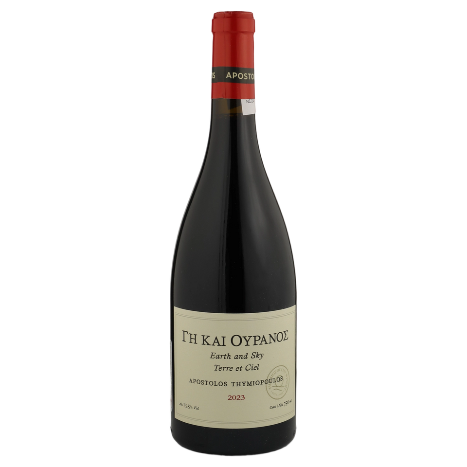 A bottle of 2023 Thymiopoulos Earth & Sky Xinomavro 750ml Red Wine