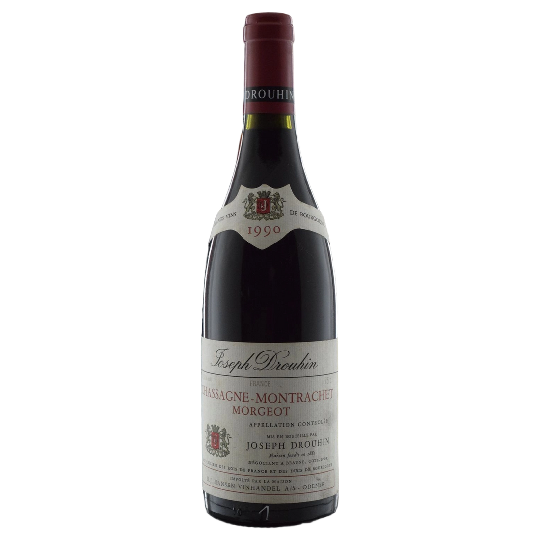 A bottle of 1990 Chassagne Montrachet 1er Cru "Morgeot" Jean Noel Gagnard 750ml White Wine