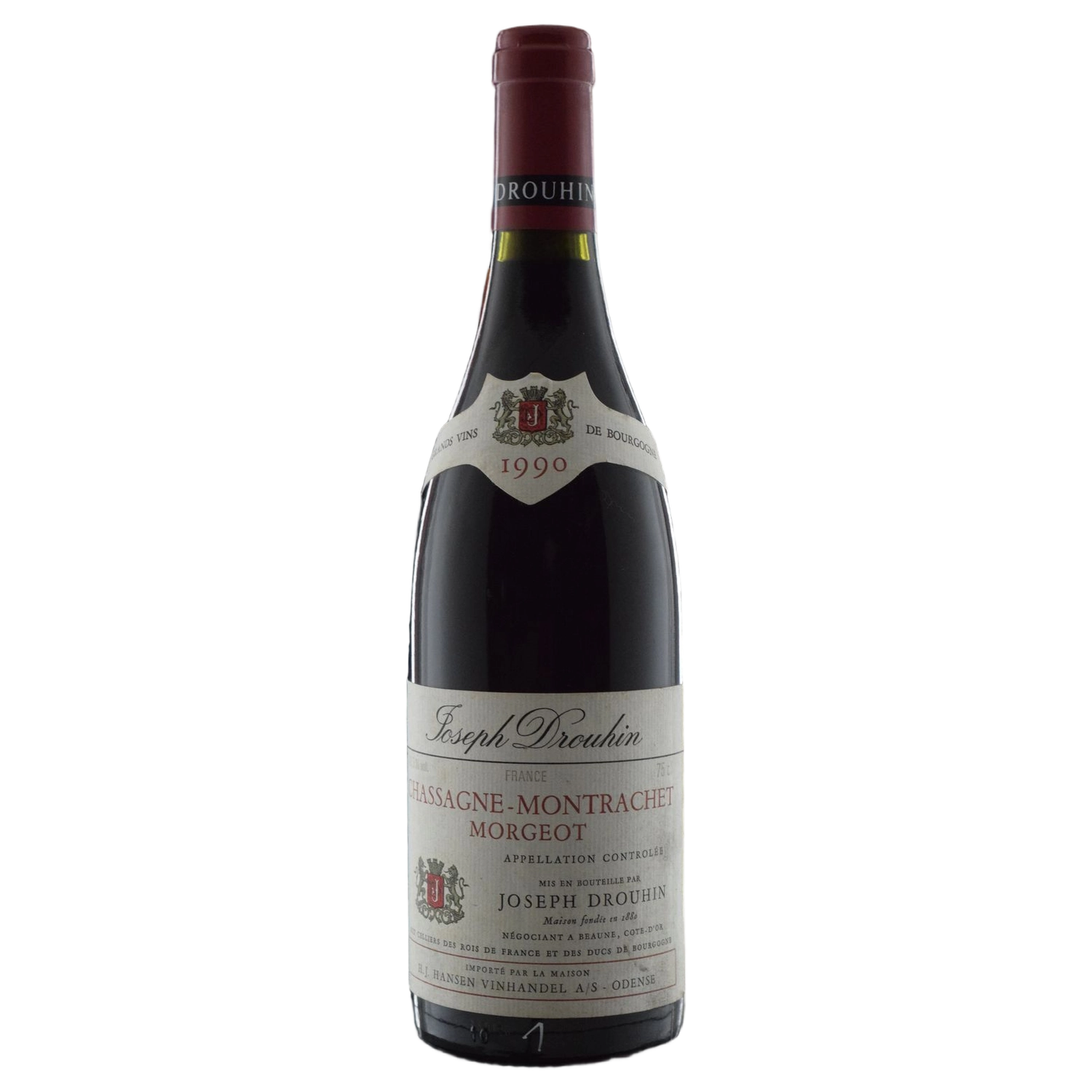 A bottle of 1990 Chassagne Montrachet 1er Cru "Morgeot" Jean Noel Gagnard 750ml White Wine
