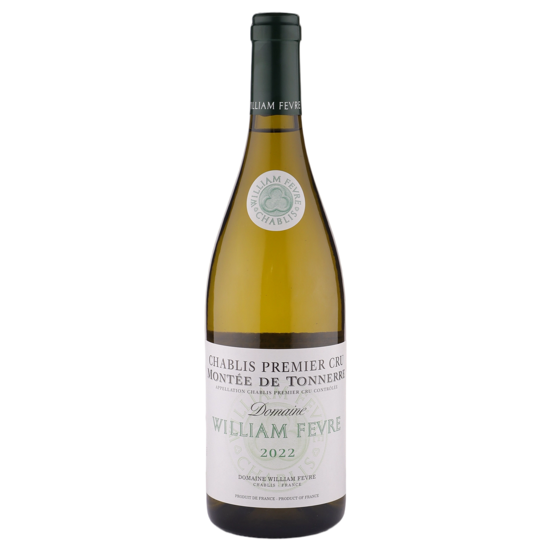 A bottle of 2022 Domaine William Fèvre Chablis Premier Cru Montée de Tonnerre Domaine 750ml White Wine