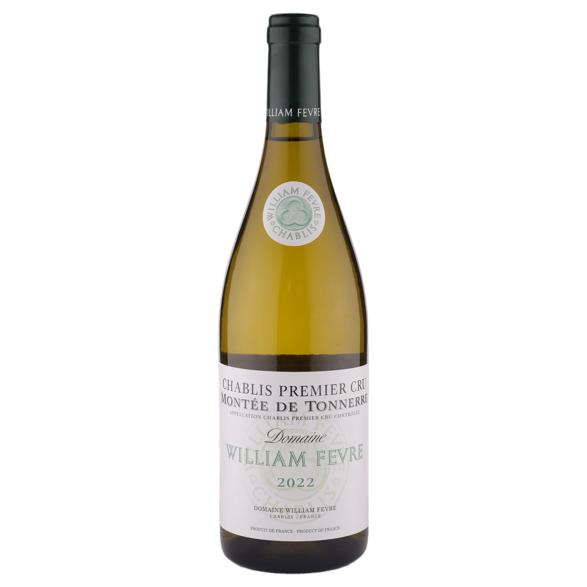 A bottle of 2022 Domaine William Fèvre Chablis Premier Cru Montée de Tonnerre Domaine 750ml White Wine