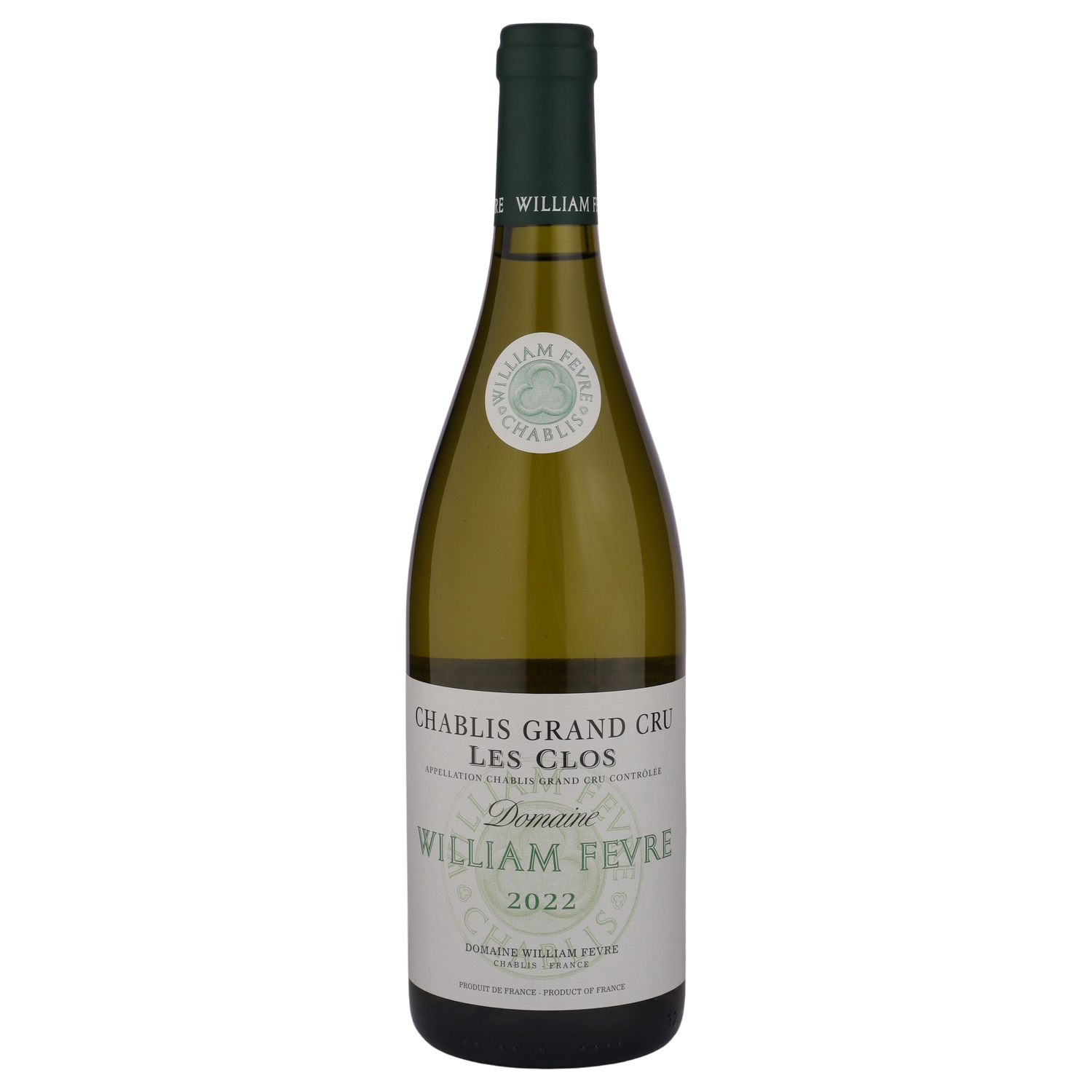 A bottle of 2022 Domaine William Fèvre Chablis Grand Cru Les Clos Domaine 750ml White Wine