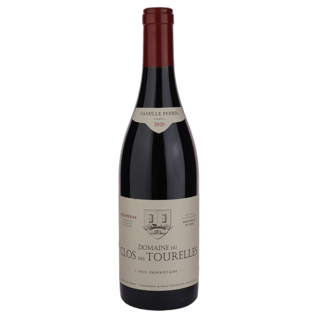 A bottle of 2020 Famille Perrin Domaine du Clos des Tourelles Gigondas 750ml Red Wine