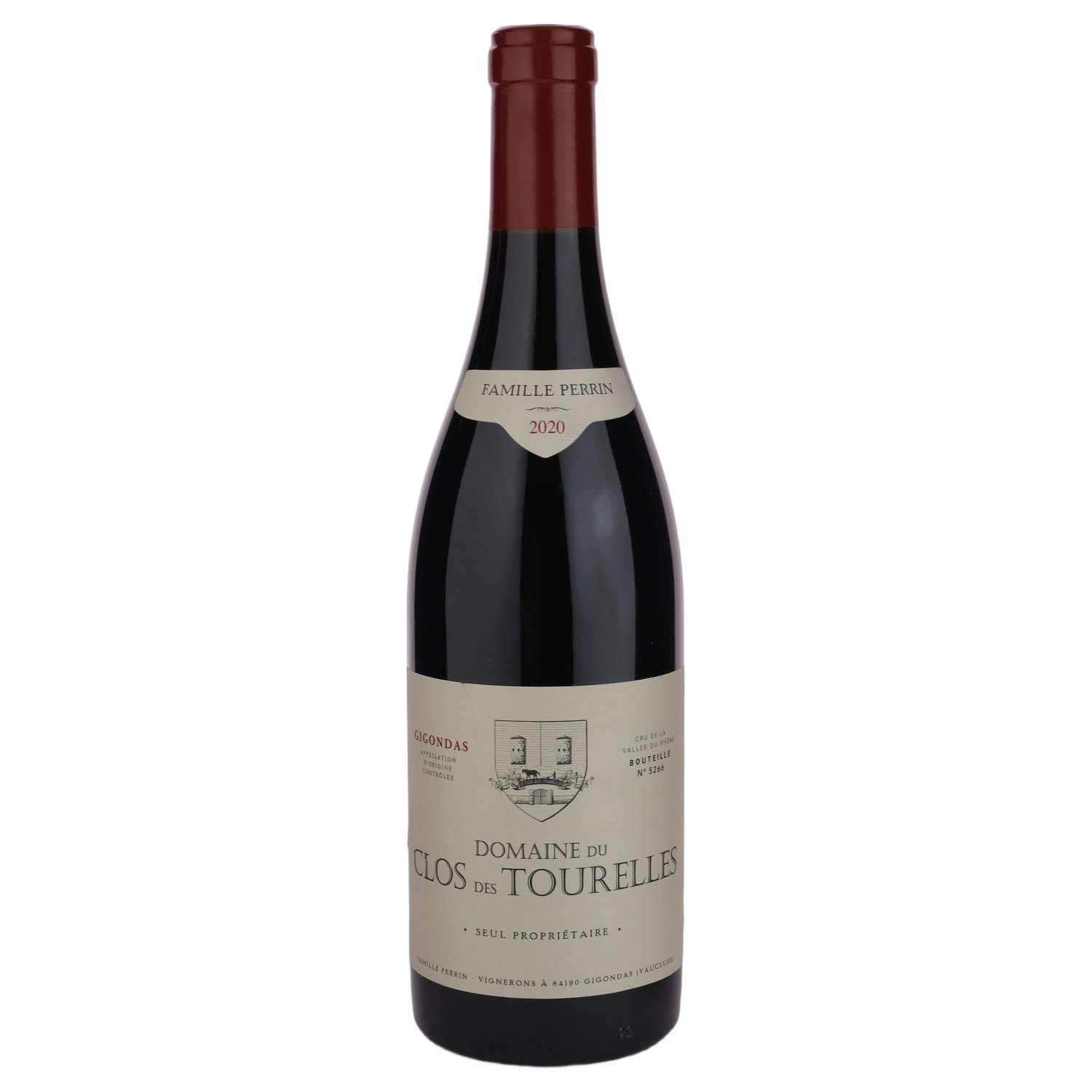 A bottle of 2020 Famille Perrin Domaine du Clos des Tourelles Gigondas 750ml Red Wine