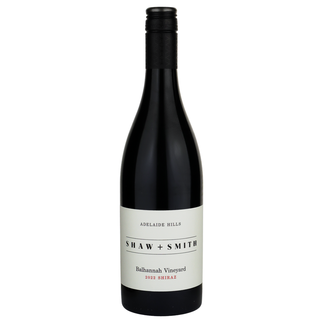 A bottle of Shaw + Smith Balhannah Vineyard Shiraz 2022 750ml Red Wine