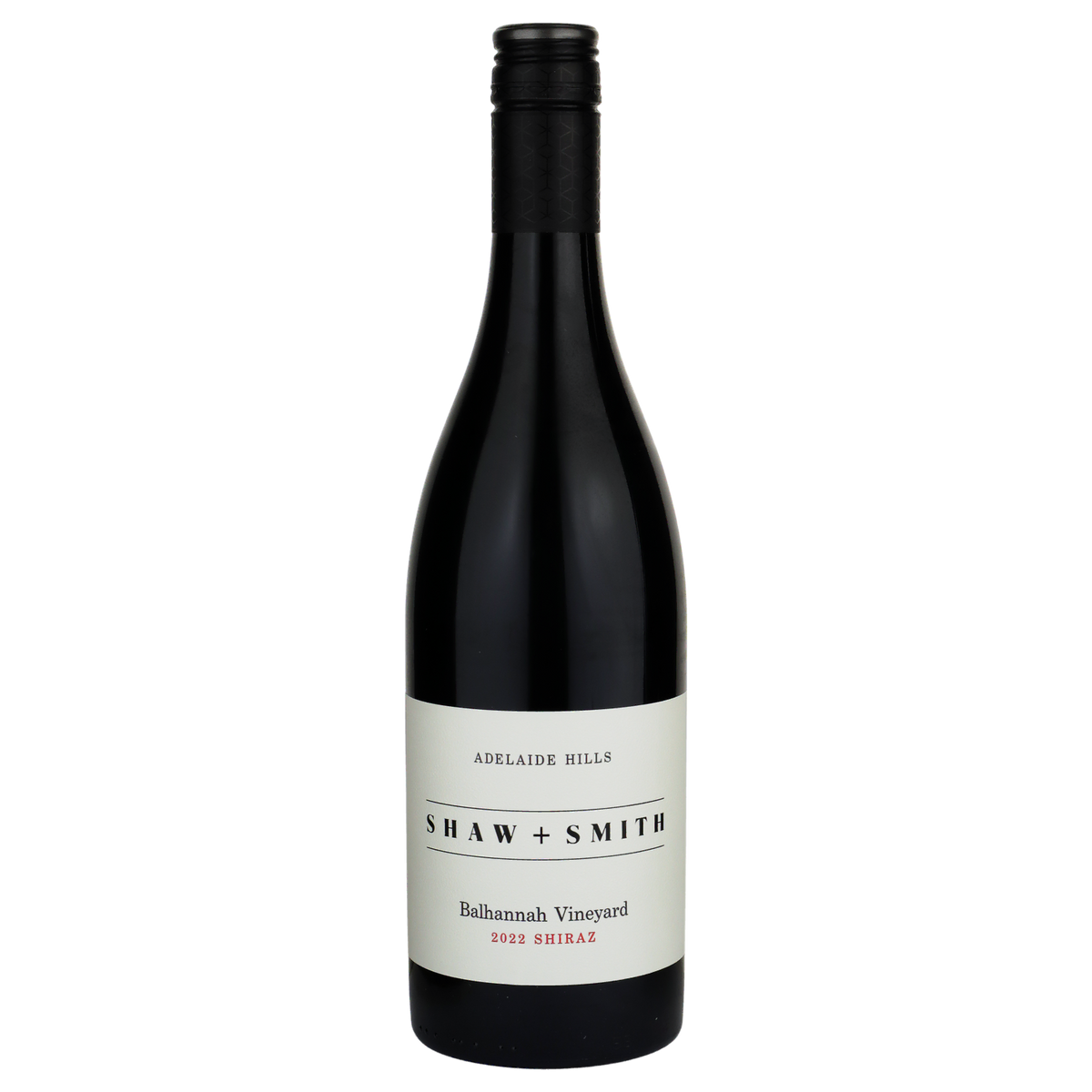 A bottle of Shaw + Smith Balhannah Vineyard Shiraz 2022 750ml Red Wine