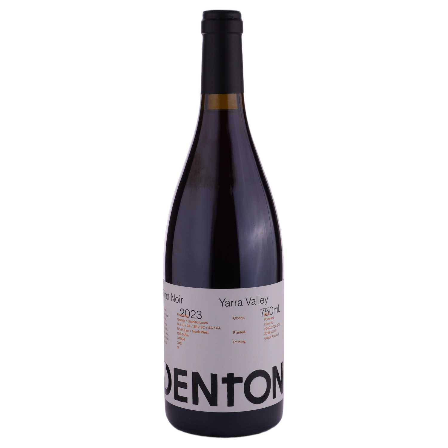 A bottle of 2023 Denton Pinot Noir 750ml Red Wine