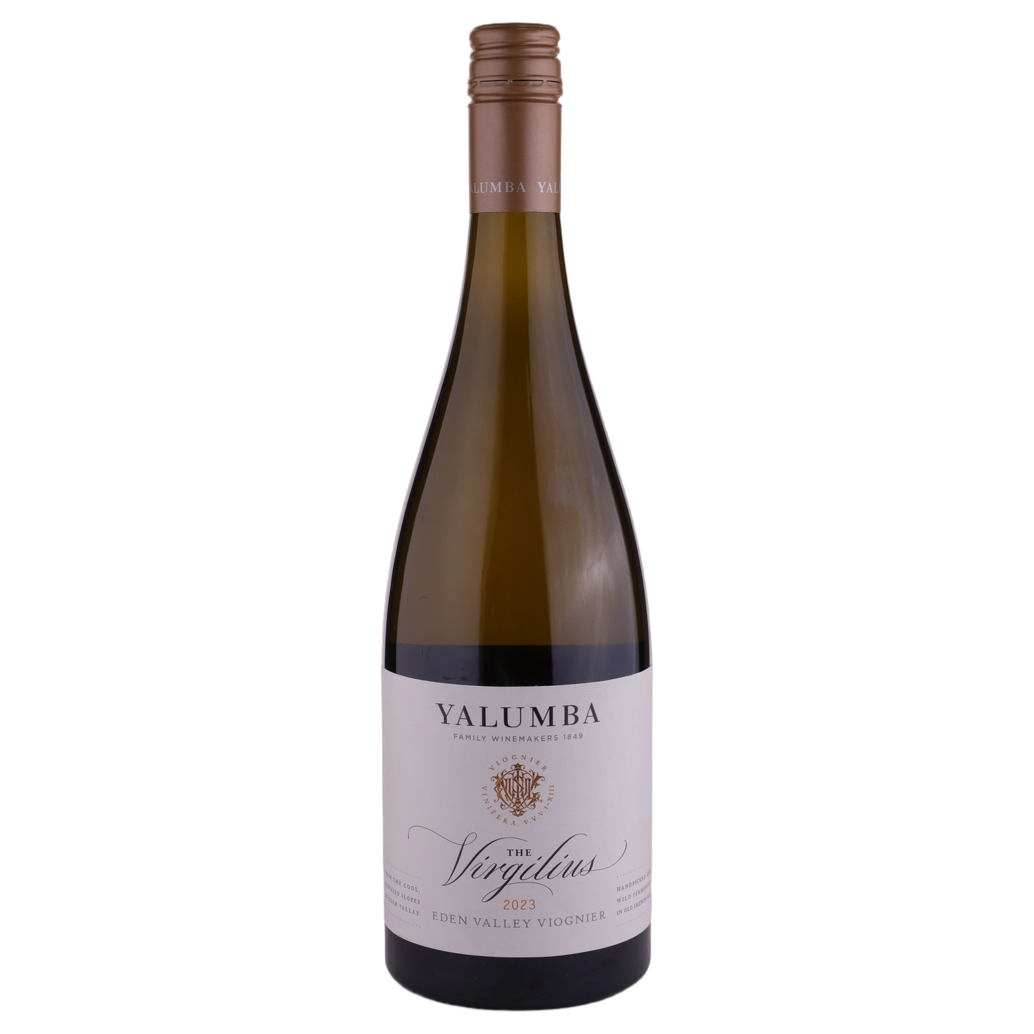 A bottle of 2023 Yalumba The Virgilius Viognier 750ml White Wine