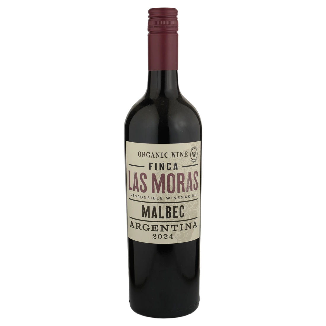 A bottle of 2024 Finca Las Moras Organico Malbec 750ml Red Wine