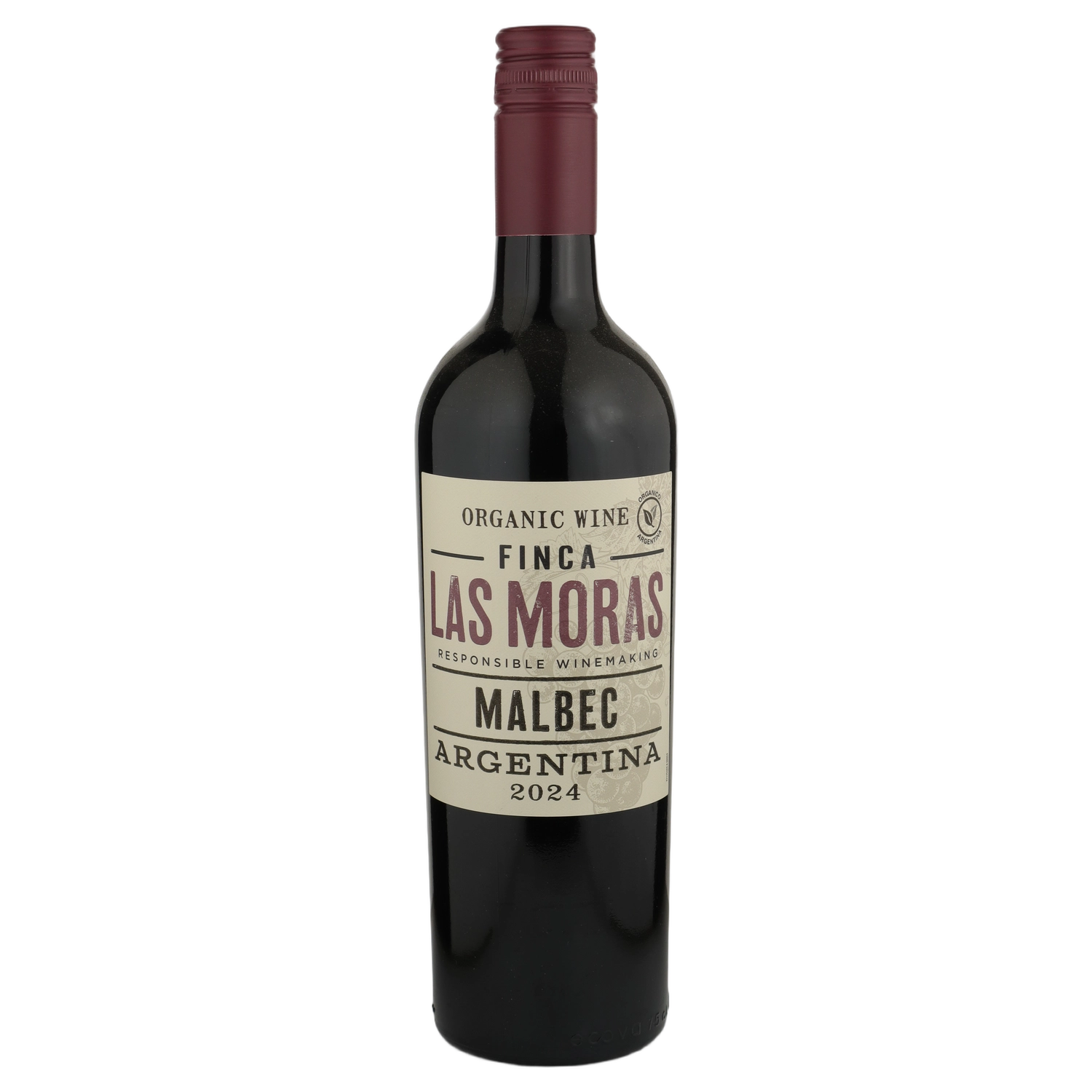 A bottle of 2024 Finca Las Moras Organico Malbec 750ml Red Wine