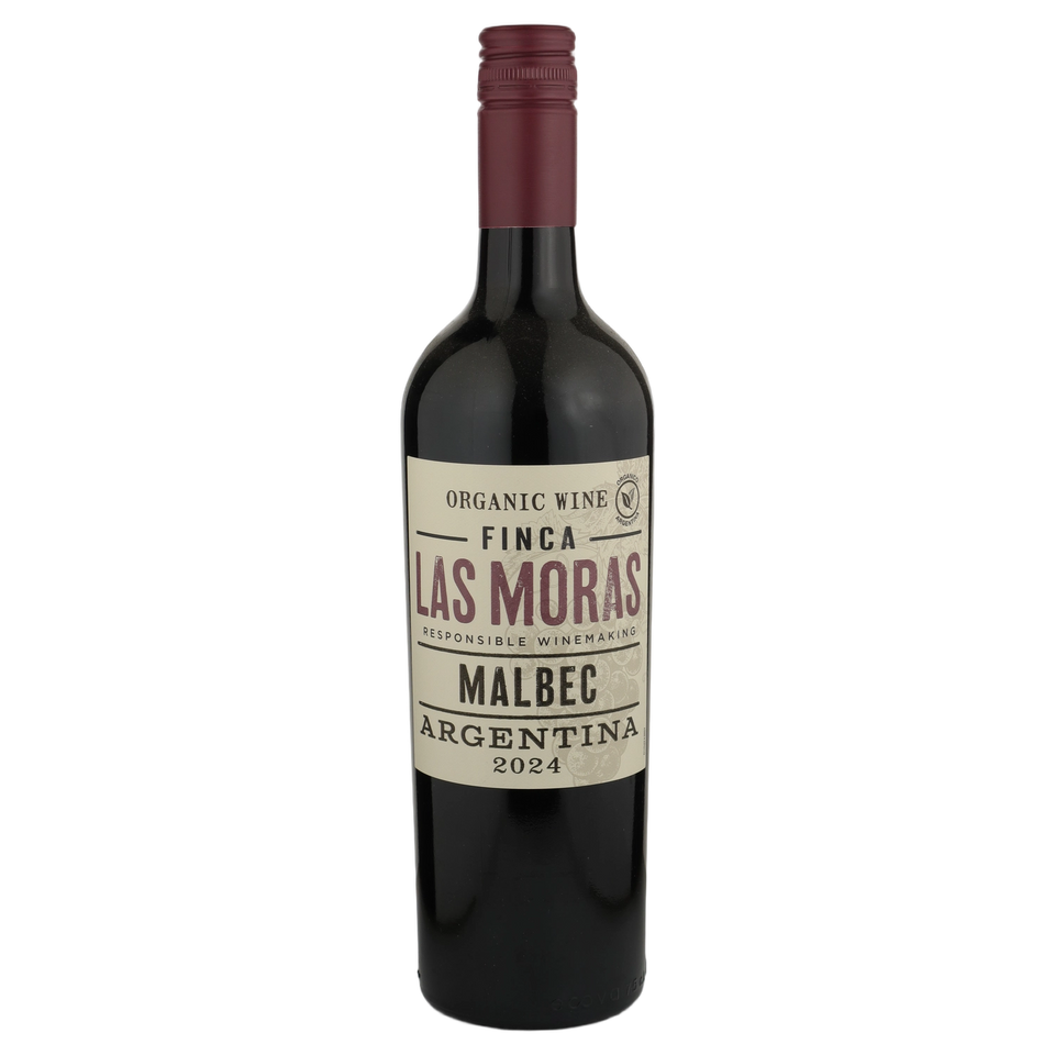 A bottle of 2024 Finca Las Moras Organico Malbec 750ml Red Wine