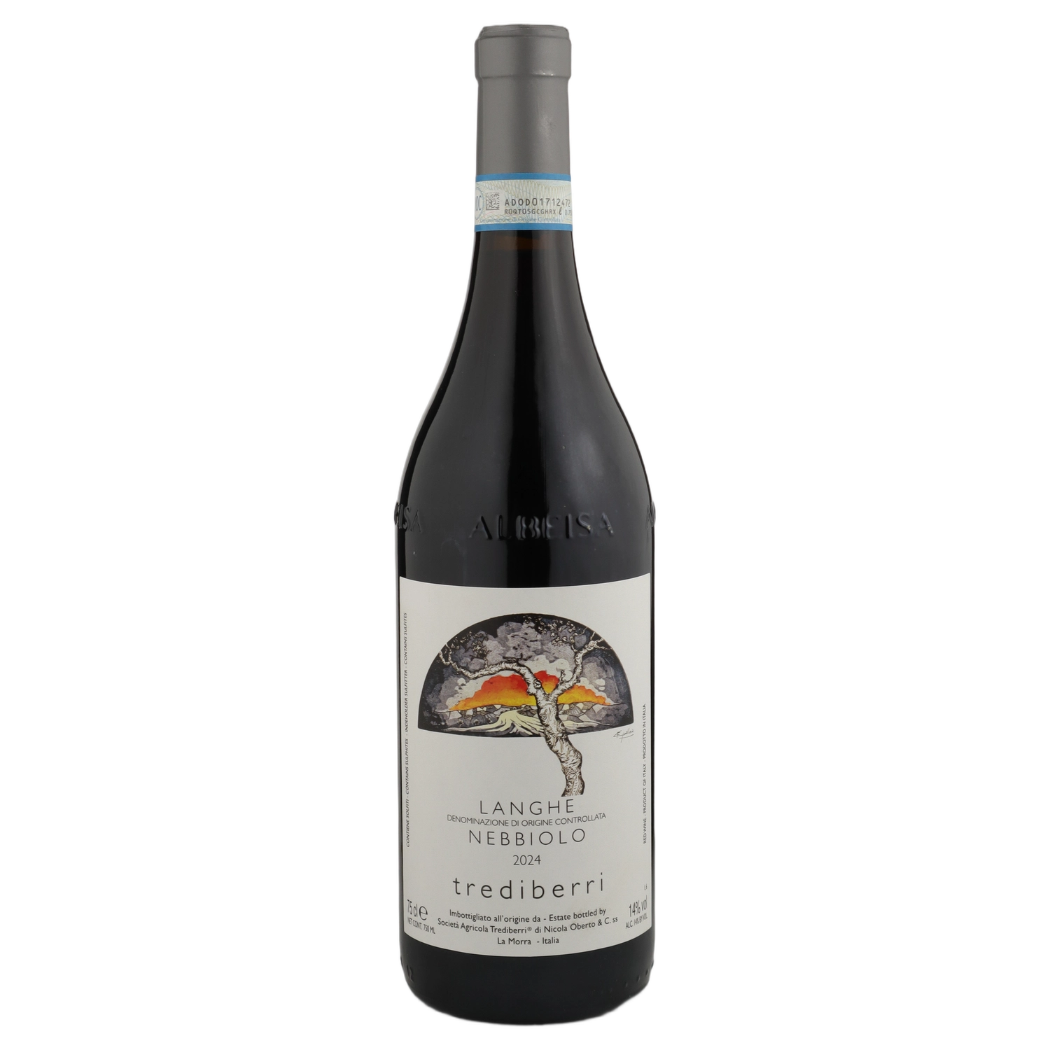 A bottle of 2024 Trediberri Nebbiolo Langhe DOC 750ml Red Wine