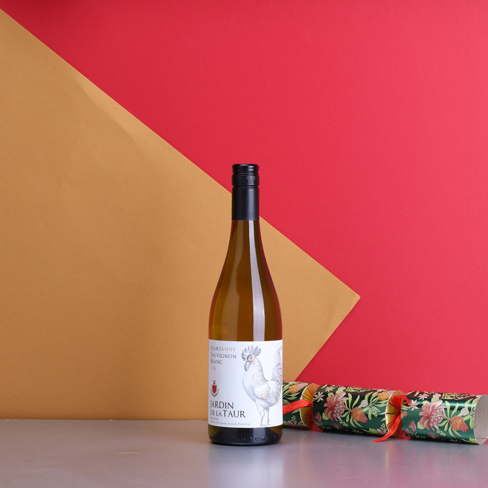 A bottle of Jardin De La Taur Marsanne Sauvignon Blanc Pays d'OC IGP 2024 750ml White Wine
