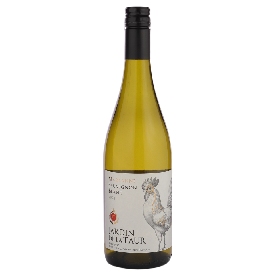 A bottle of Jardin De La Taur Marsanne Sauvignon Blanc Pays d'OC IGP 2024 750ml White Wine