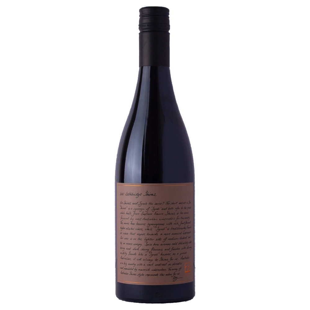 A bottle of 2022 Lethbridge Shiraz 750ml Red Wine