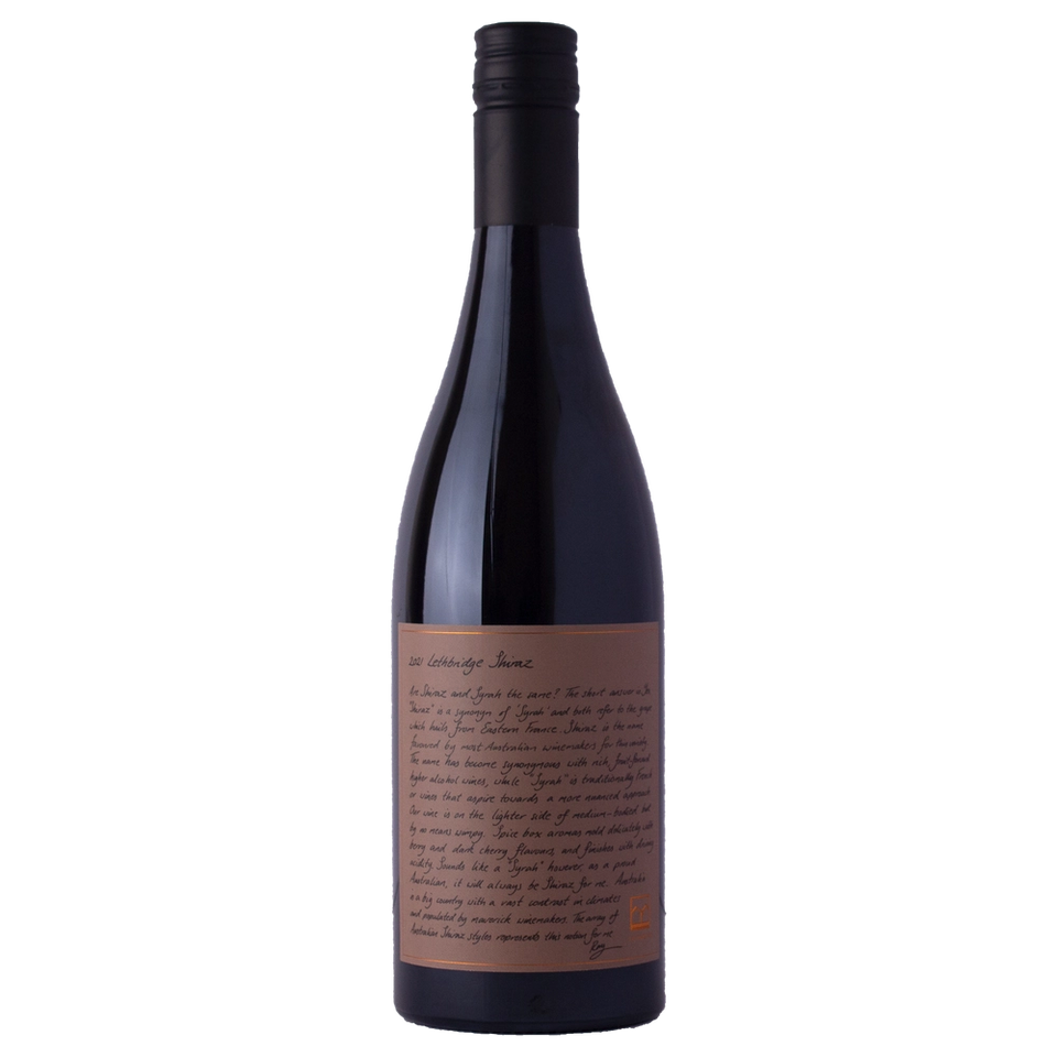 A bottle of 2022 Lethbridge Shiraz 750ml Red Wine