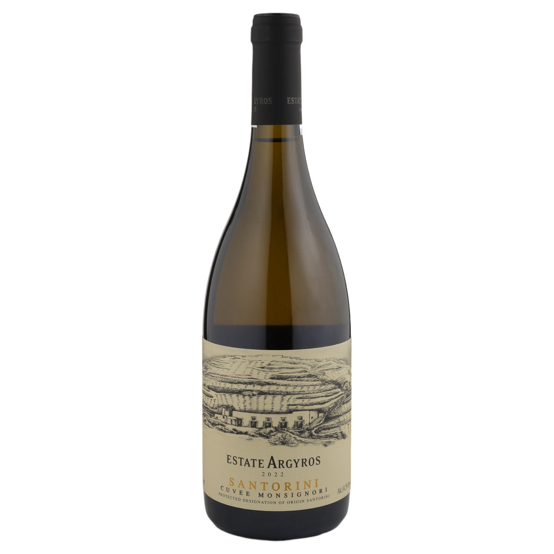 A bottle of 2022 Argyros Estate Cuvee Monsignori 750ml White Wine