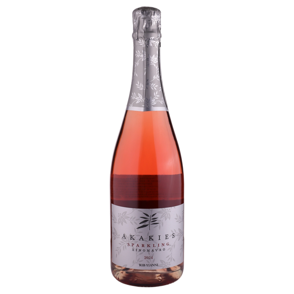 A bottle of 2024 Kir Yianni Akakies Sparkling Rose 750ml Sparkling Wine
