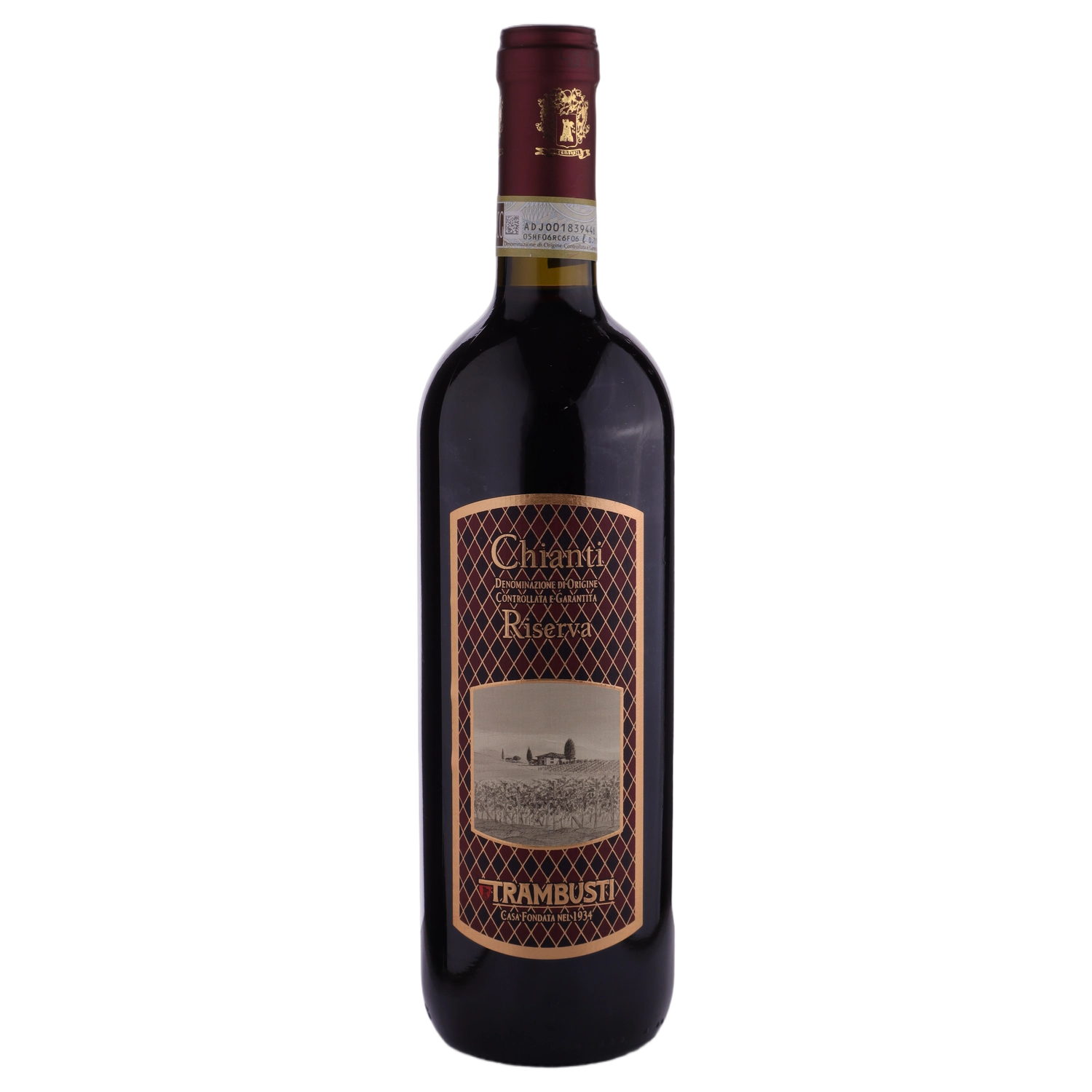 A bottle of 2022 Trambusti Chianti Reserva DOCG 750ml Red Wine