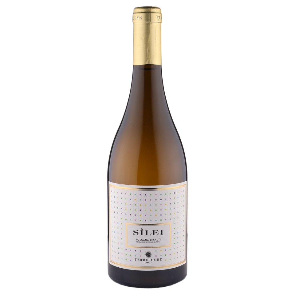 A bottle of 2024 Terrescure Silei Bianco Vermentino Blend IGT Toscana 750ml White Wine
