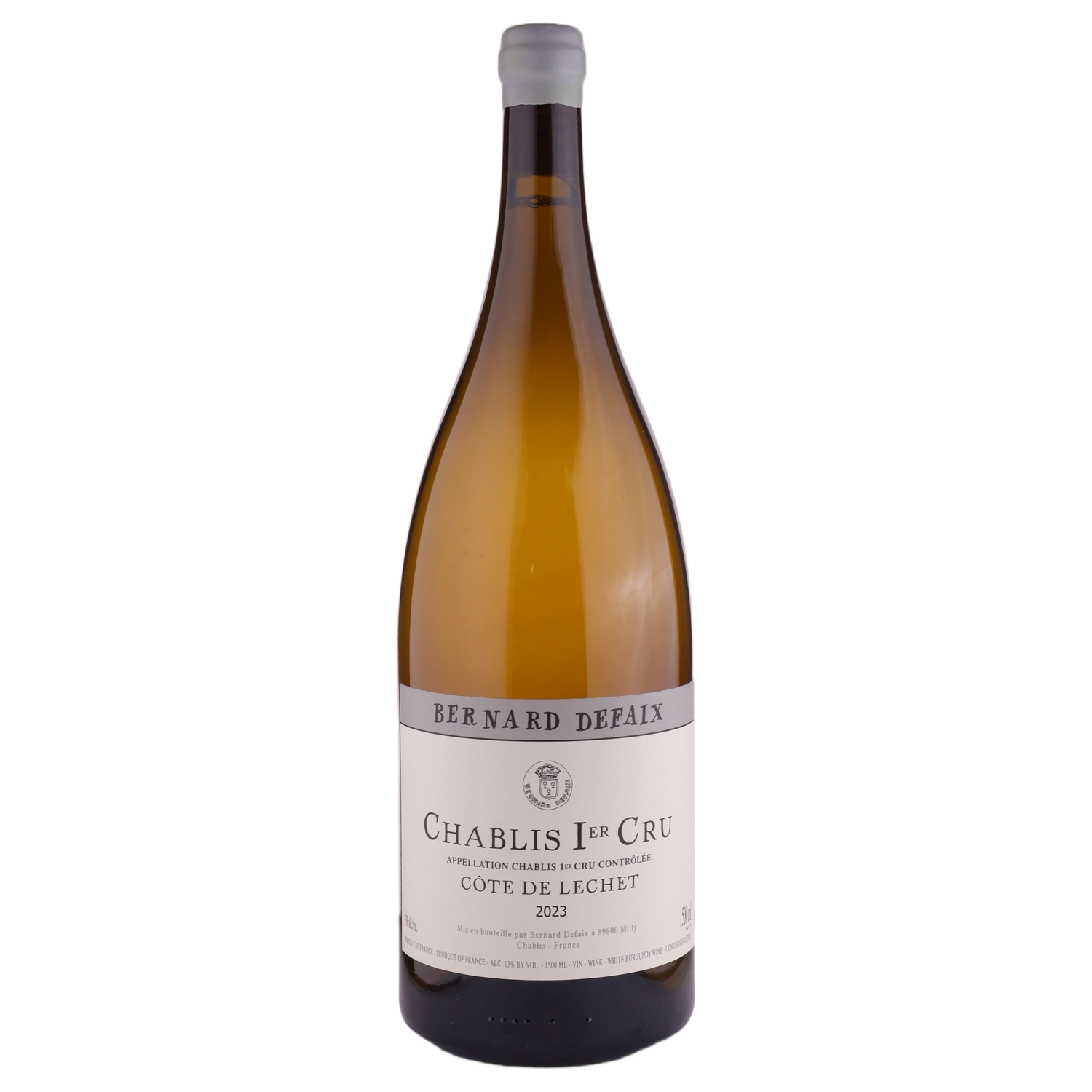 A bottle of 2023 Domaine Bernard Defaix Chablis 1er Cru Côte de Léchet () 1500ml White Wine