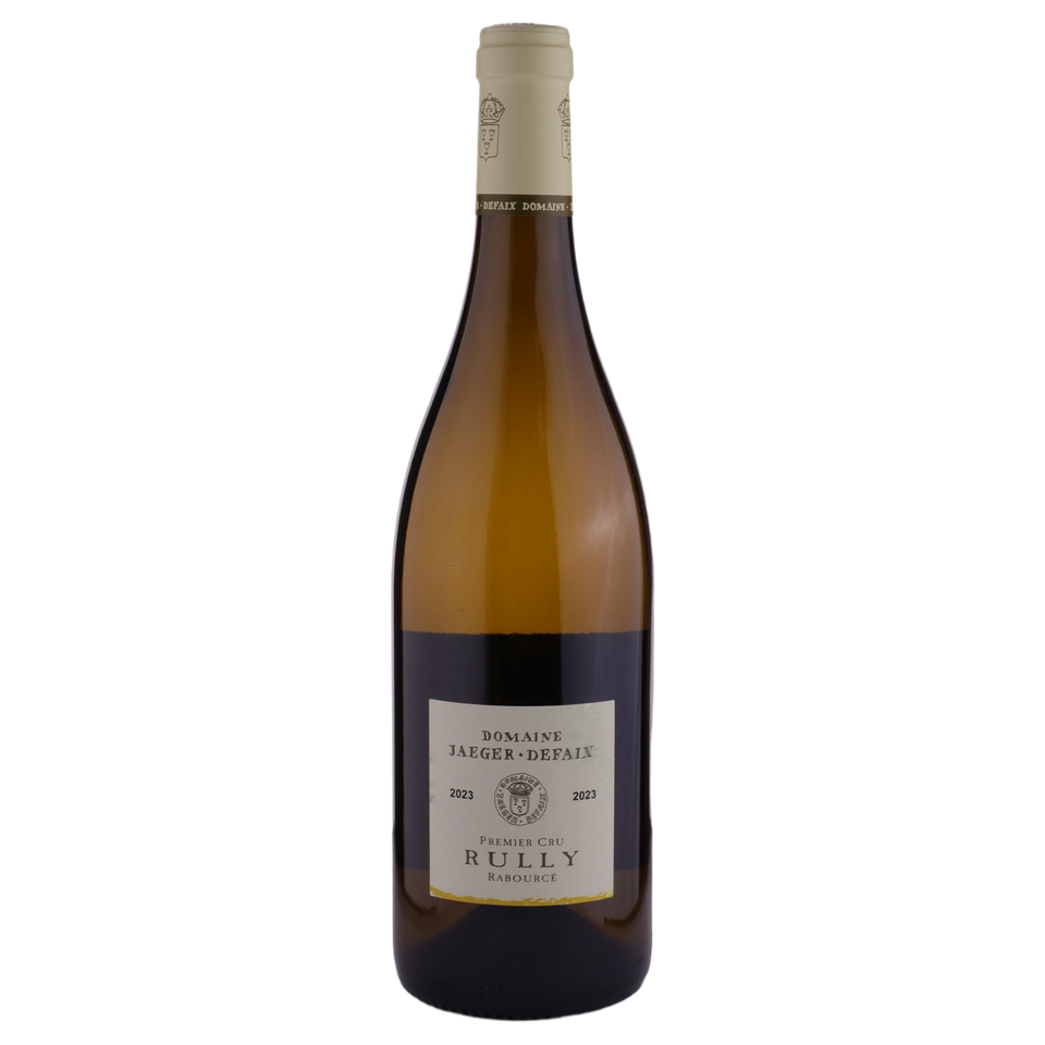 A bottle of 2023 Domaine Jaeger Defaix Rully 1er Cru Rabourcé Blanc 750ml White Wine