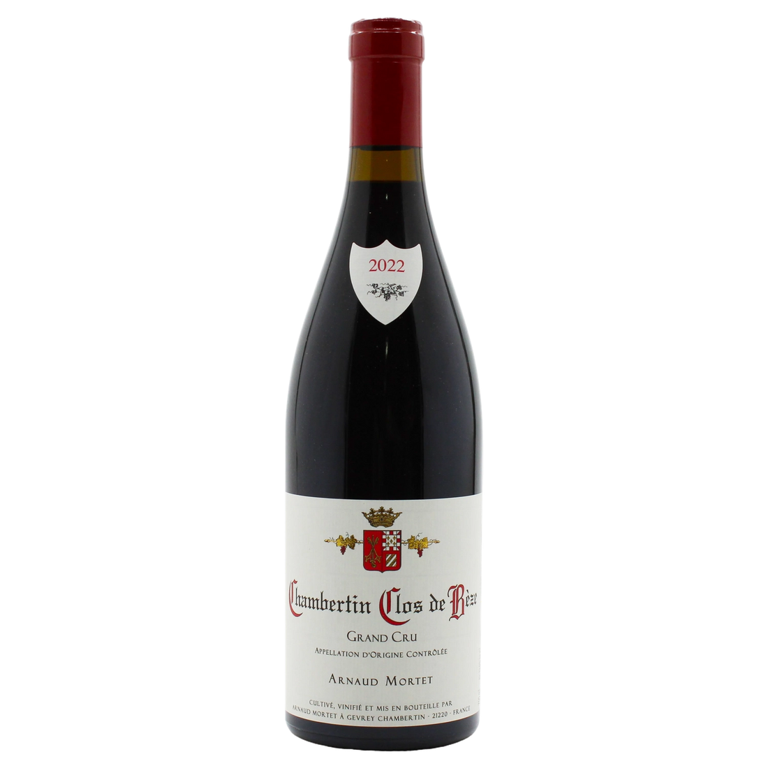 A bottle of 2022 Arnaud Mortet Chambertin Clos de Bèze Grand Cru 750ml Red Wine