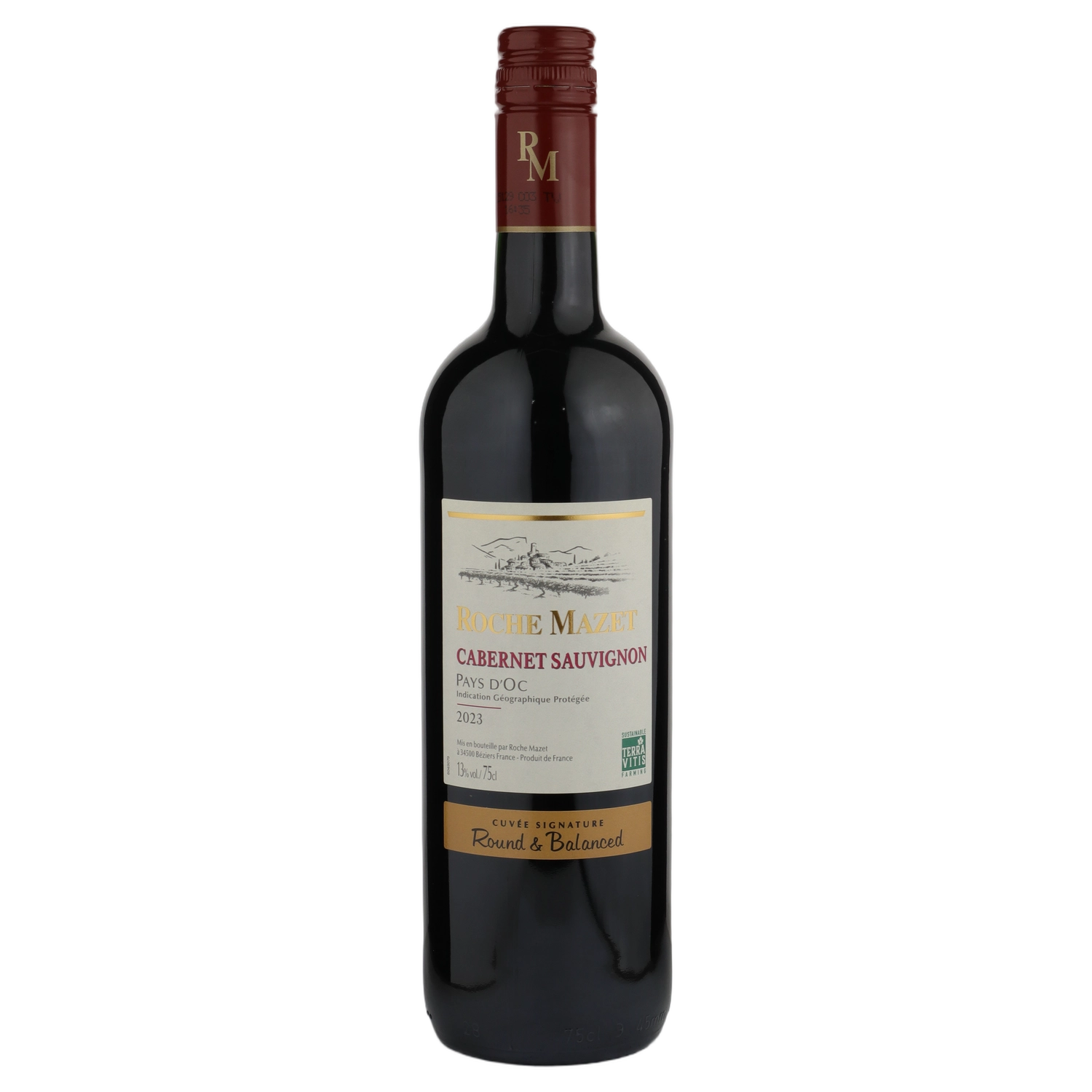 A bottle of 2023 Roche Mazet Pays d'Oc Cabernet Sauvignon 750ml Red Wine
