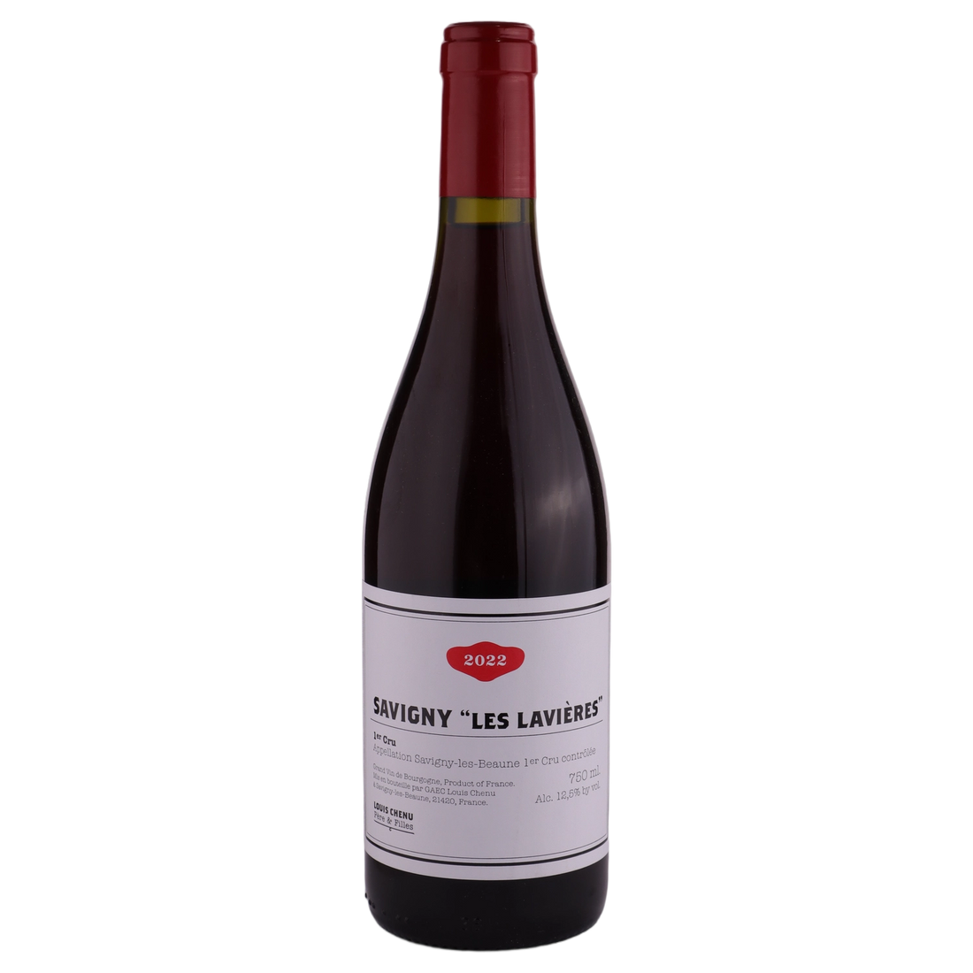 A bottle of 2022 Domaine Louis Chenu Savigny 1er Les Lavieres 750ml Red Wine
