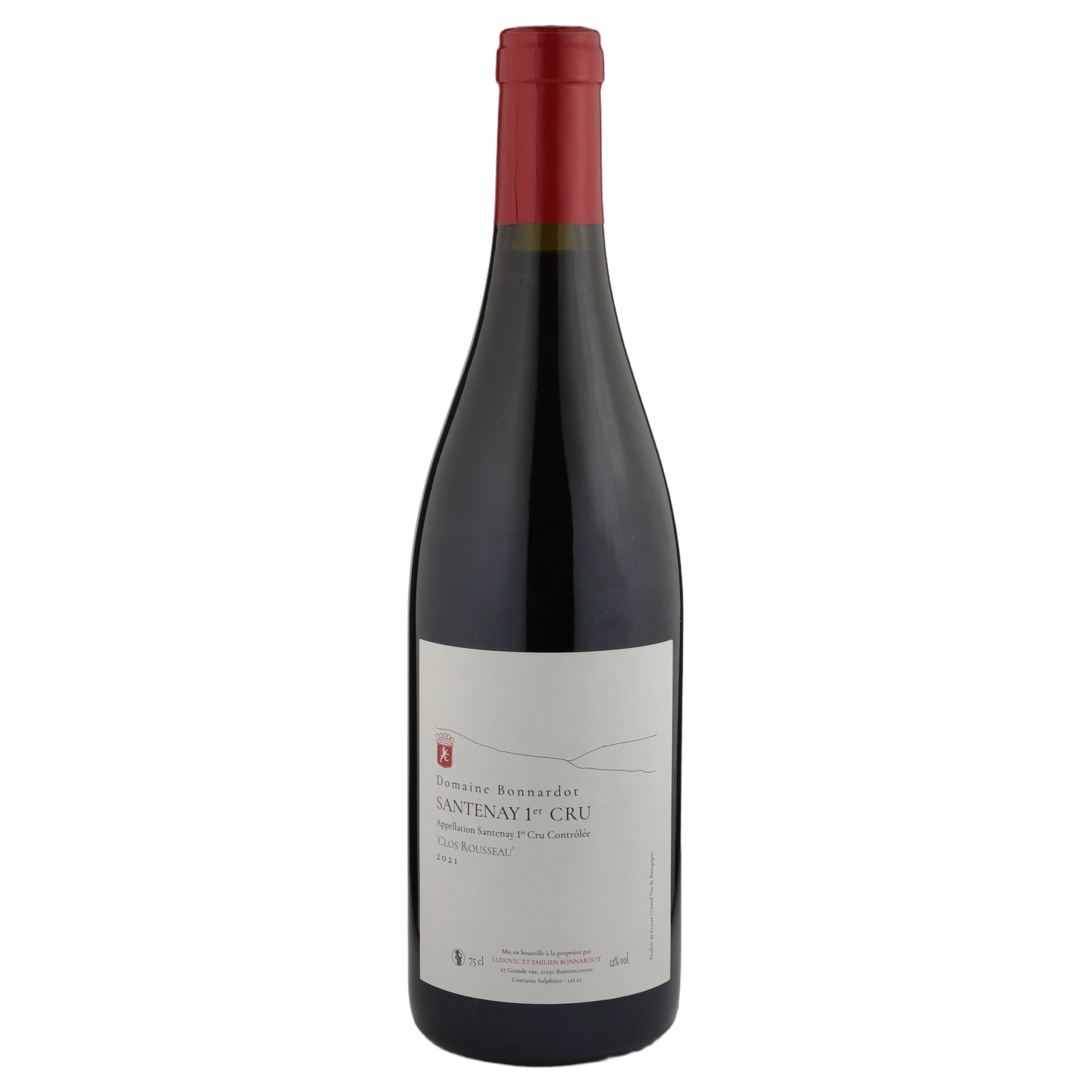 A bottle of 2021 Domaine Ludovic Bonnardot Santenay 1er Cru 'Clos Rousseau' red 750ml Red Wine