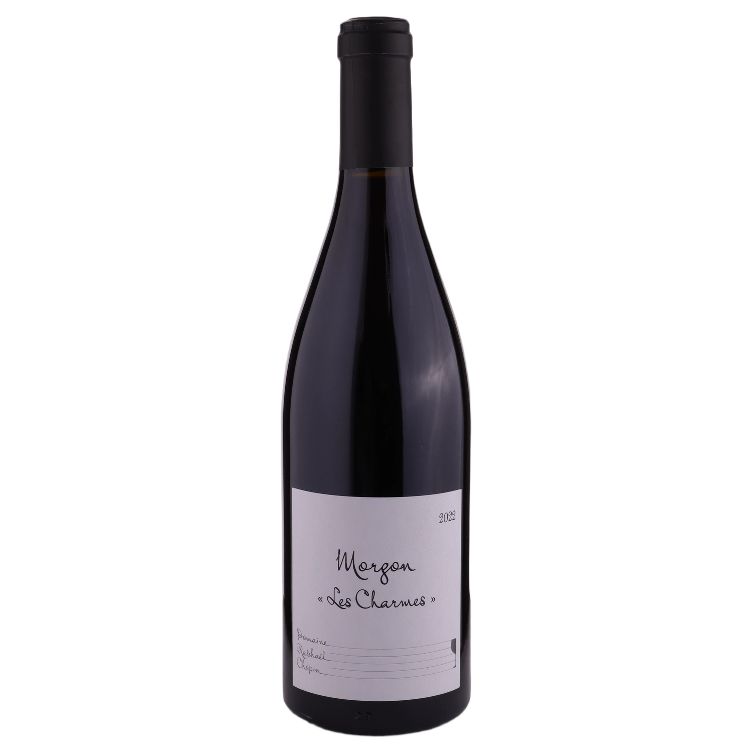 A bottle of 2022 Domaine Raphael Chopin Morgon 'Les Charmes' red 750ml Red Wine