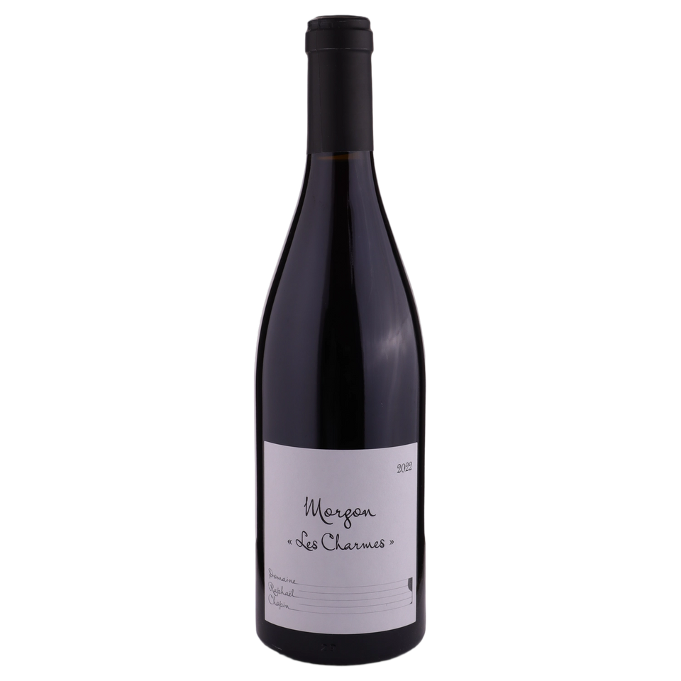 A bottle of 2022 Domaine Raphael Chopin Morgon 'Les Charmes' red 750ml Red Wine