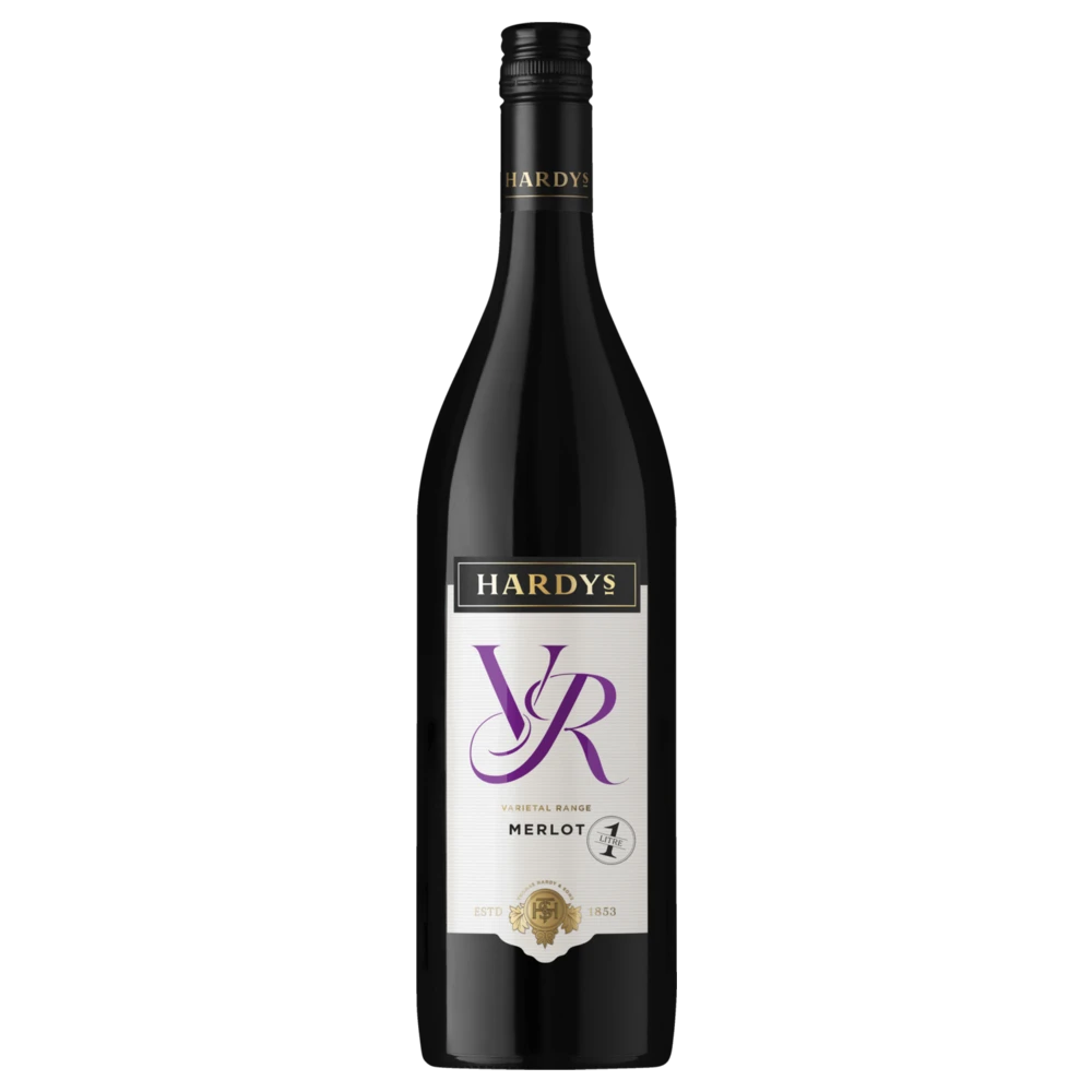 A bottle of Hardys VR Merlot 2024 1000ml Red Wine