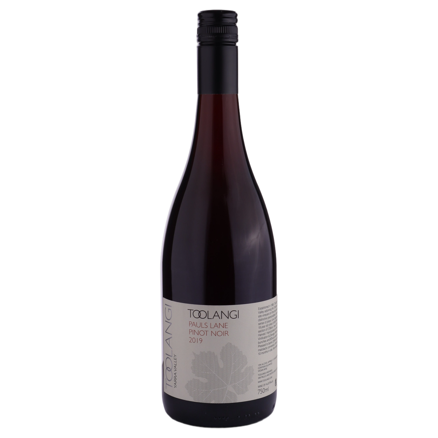 A bottle of 2019 Toolangi Estate Pauls Lane Pinot Noir 750ml Red Wine