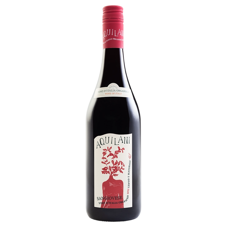 A bottle of 2024 Aquilani Sangiovese IGT Organic 750ml Red Wine