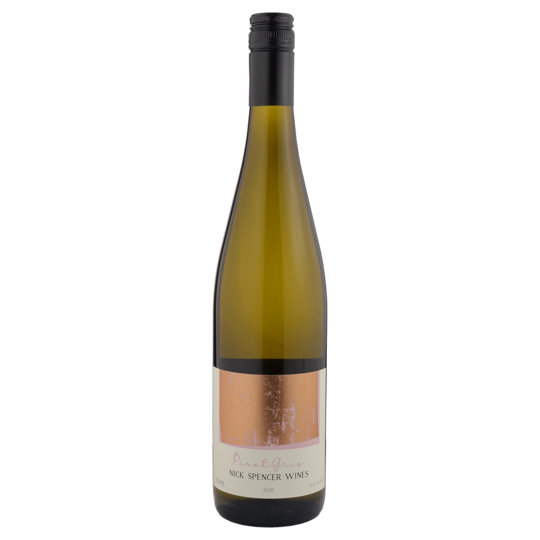 A bottle of 2025 Nick Spencer Pinot Gris 750ml White Wine