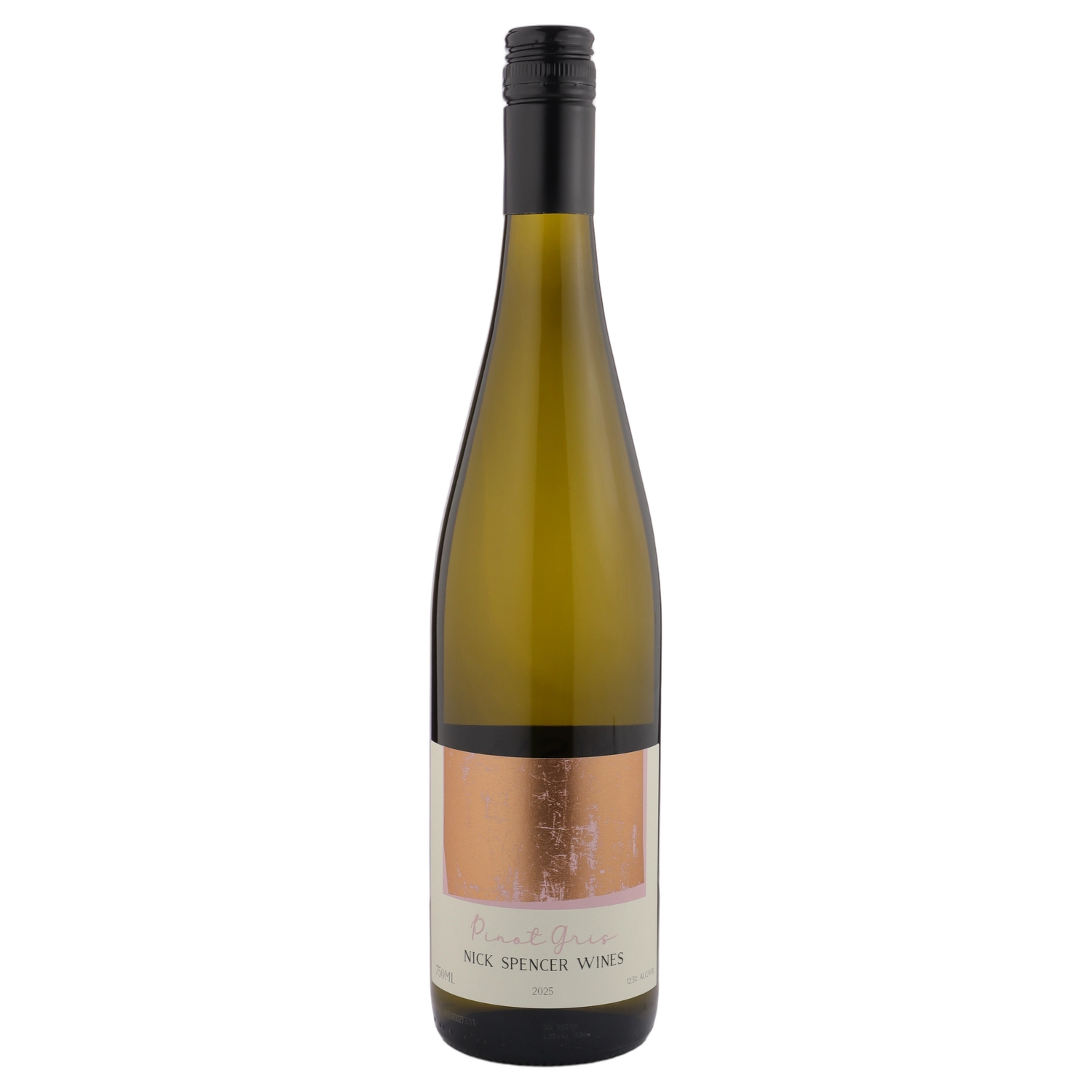 A bottle of 2025 Nick Spencer Pinot Gris 750ml White Wine