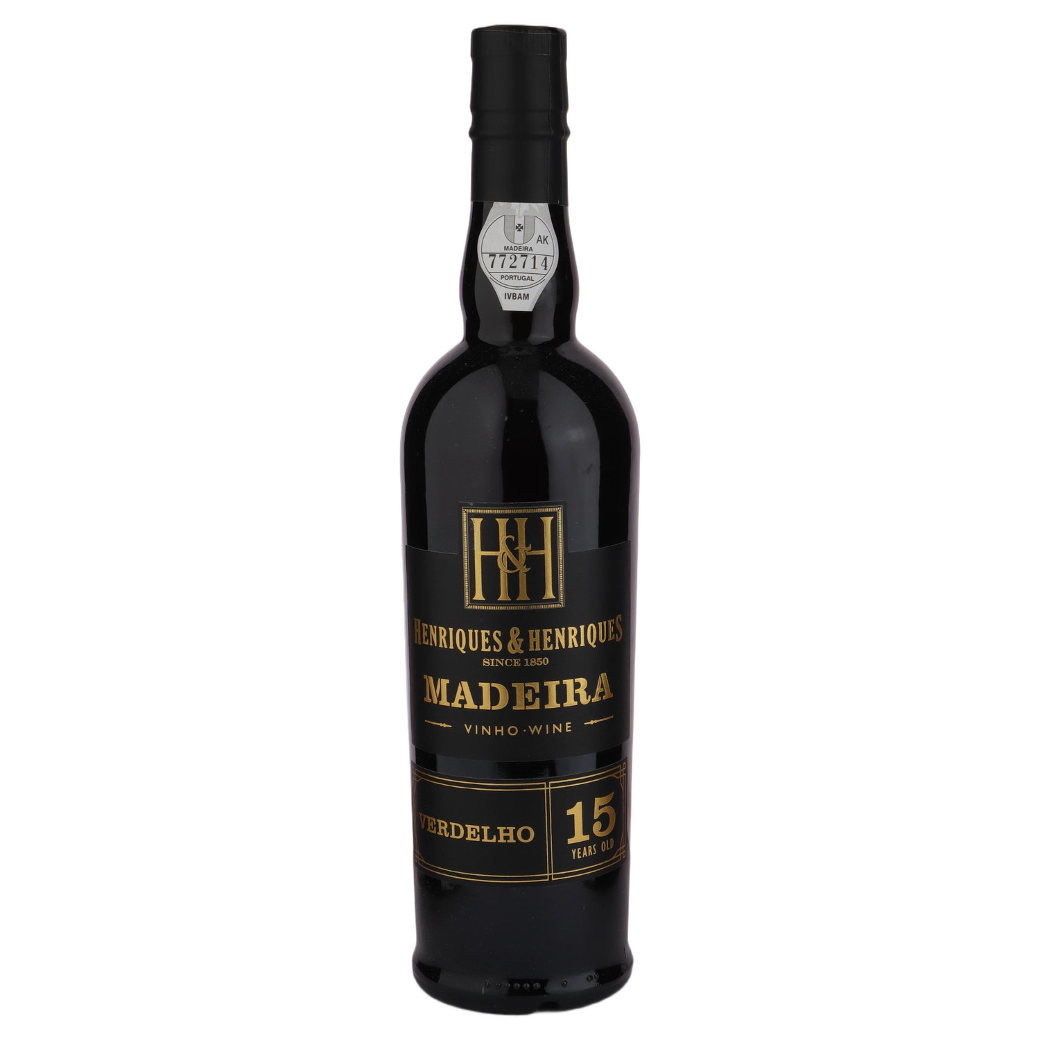 A bottle of NV Henriques & Henriques Verdelho 15Yo NV 500ml Fortified Wine