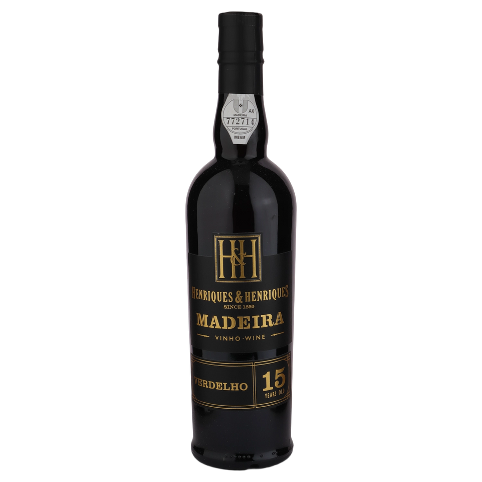 A bottle of NV Henriques & Henriques Verdelho 15Yo NV 500ml Fortified Wine