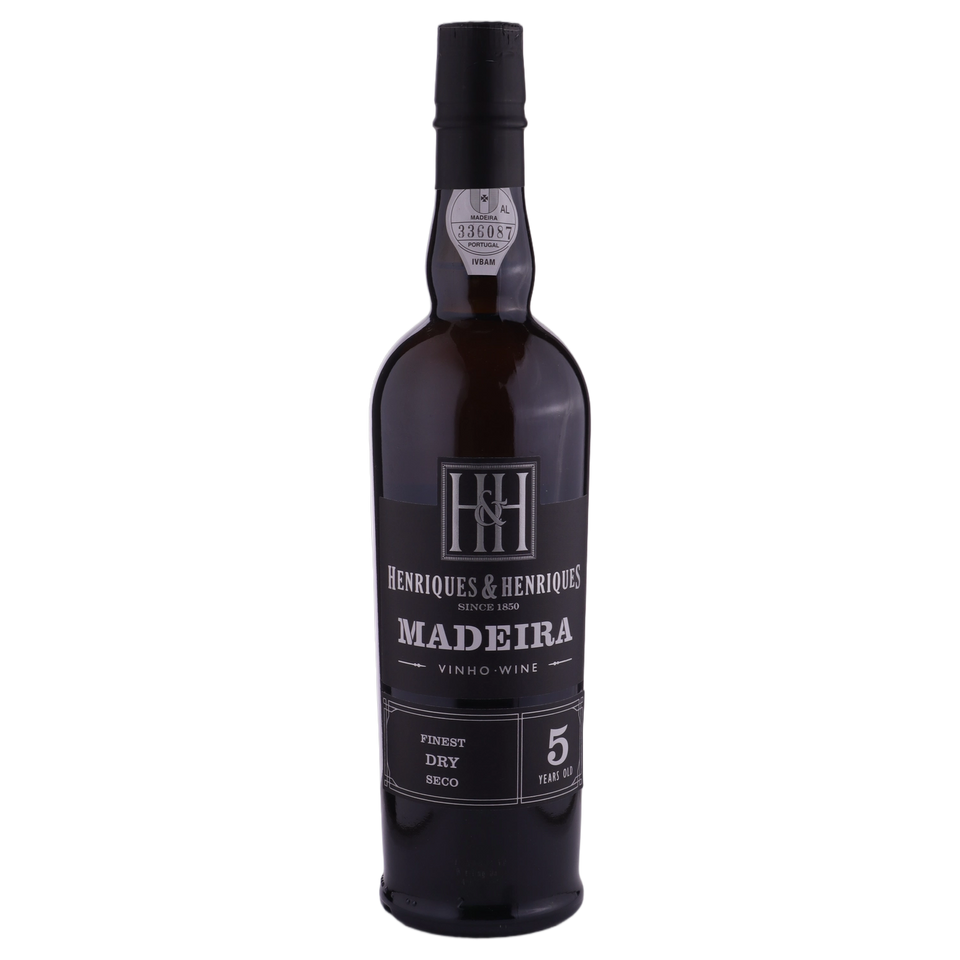 A bottle of NV Henriques & Henriques Finest Dry 5Yo Madeira NV 500ml Fortified Wine