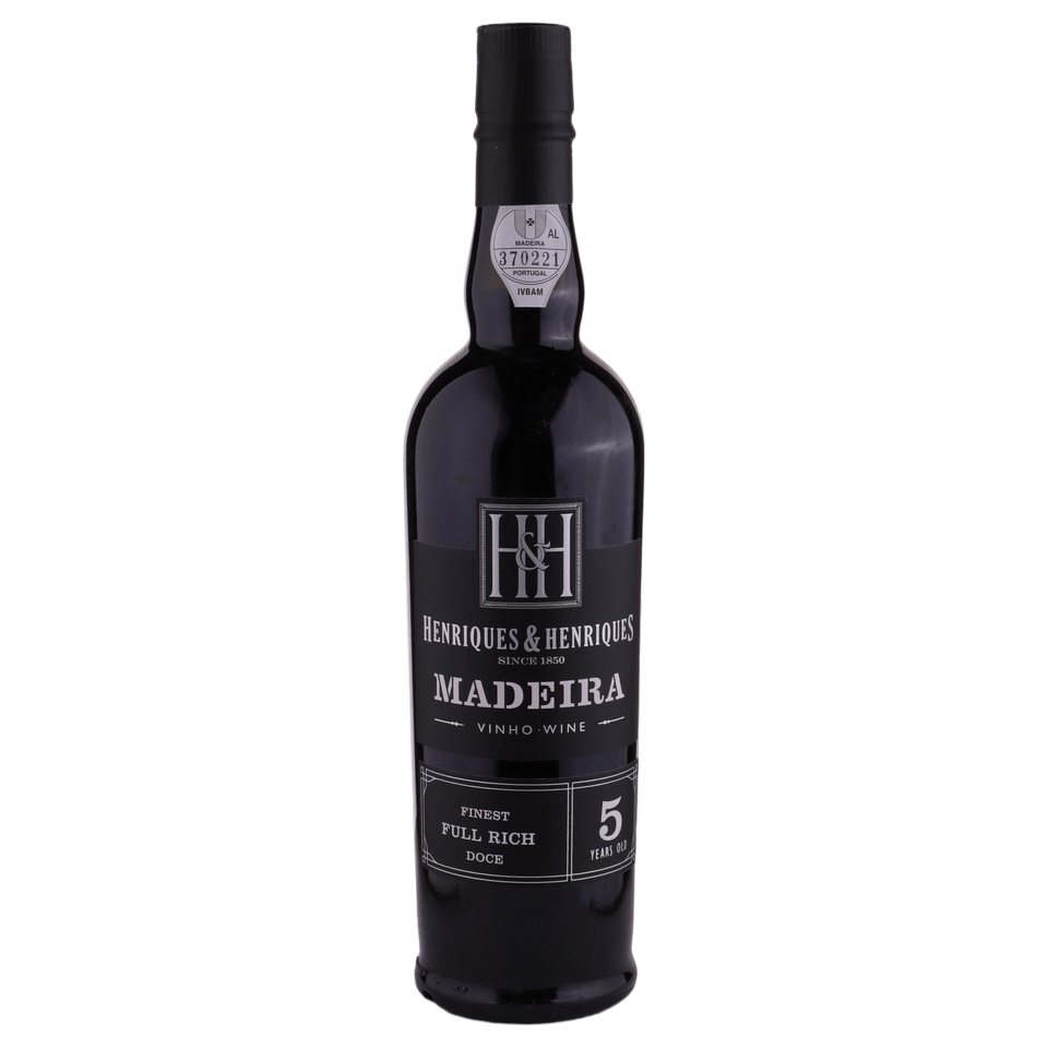A bottle of NV Henriques & Henriques Finest Full Rich 5Yo Madeira NV 500ml Fortified Wine