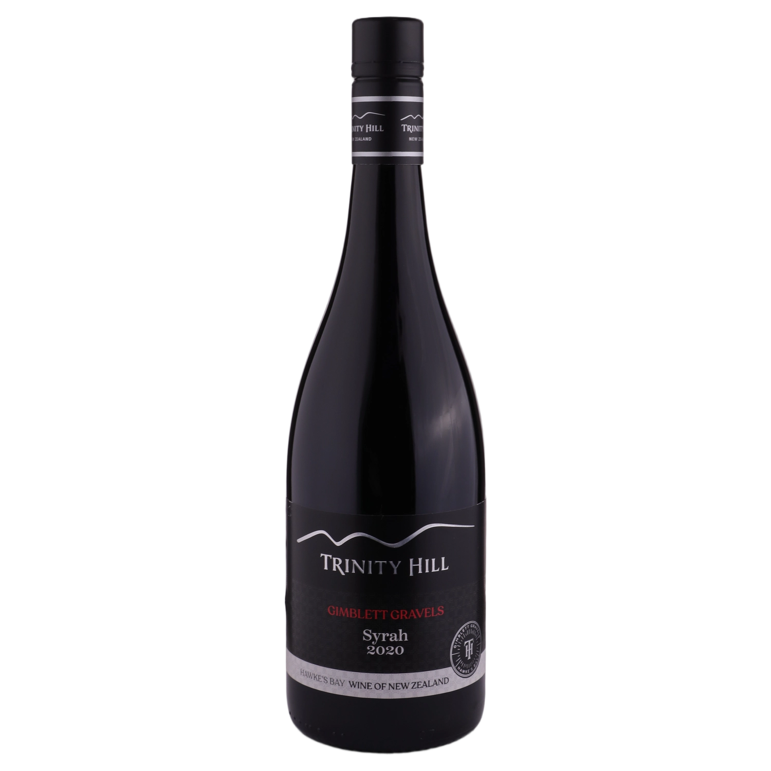A bottle of 2020 Trinity Hill Gimblett Gravels Syrah 750ml Red Wine