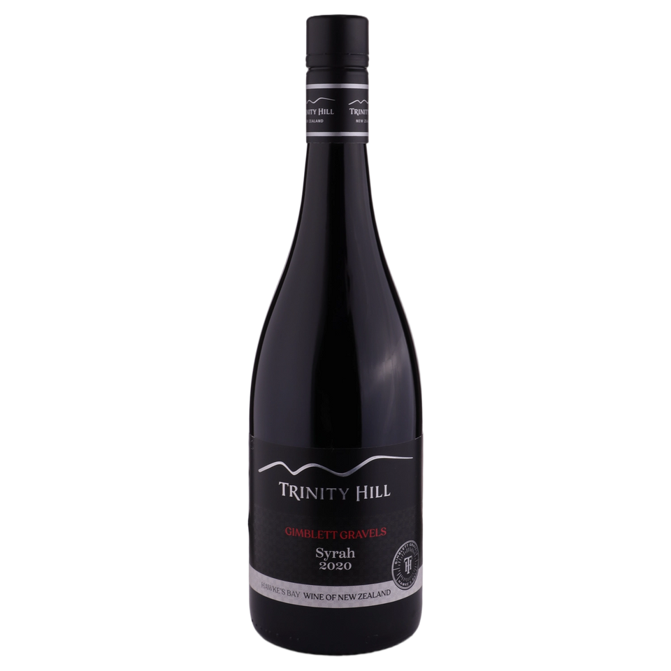 A bottle of 2020 Trinity Hill Gimblett Gravels Syrah 750ml Red Wine