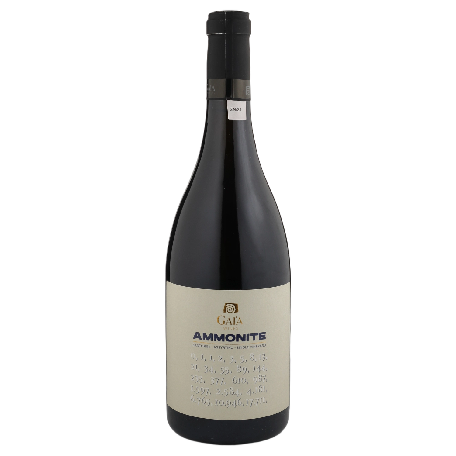 A bottle of 2023 Gaia Ammonite Assyrtiko 750ml White Wine