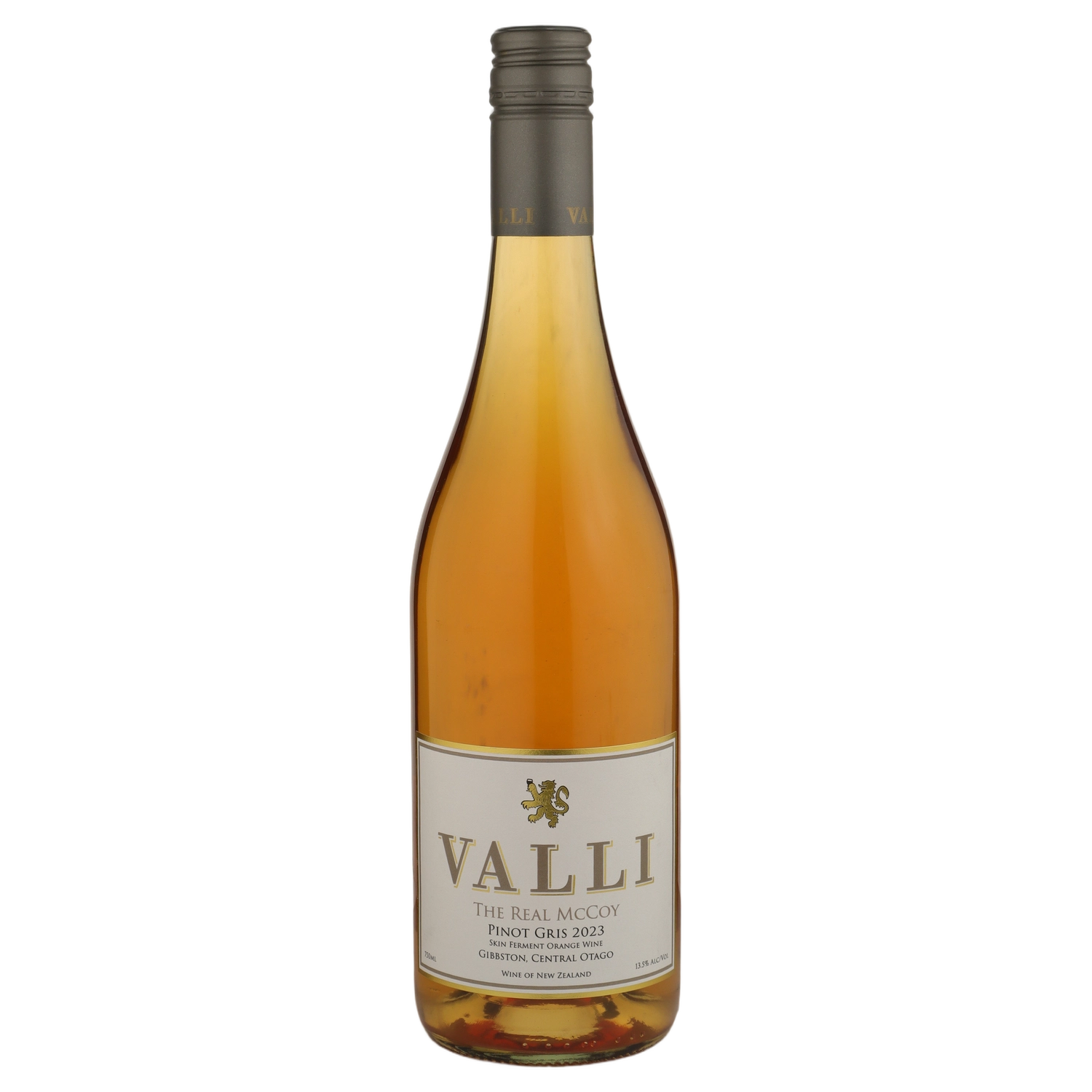 A bottle of 2023 Valli Vineyards "The Real McCoy" Orange Wine 750ml White Wine