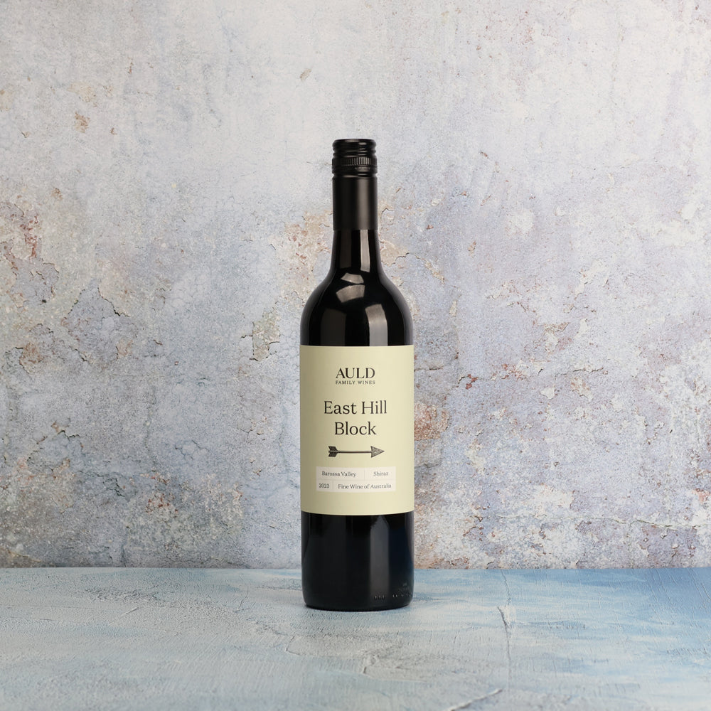 A bottle of Auld Family Wines East Hill Block Shiraz 2023 750ml Red Wine