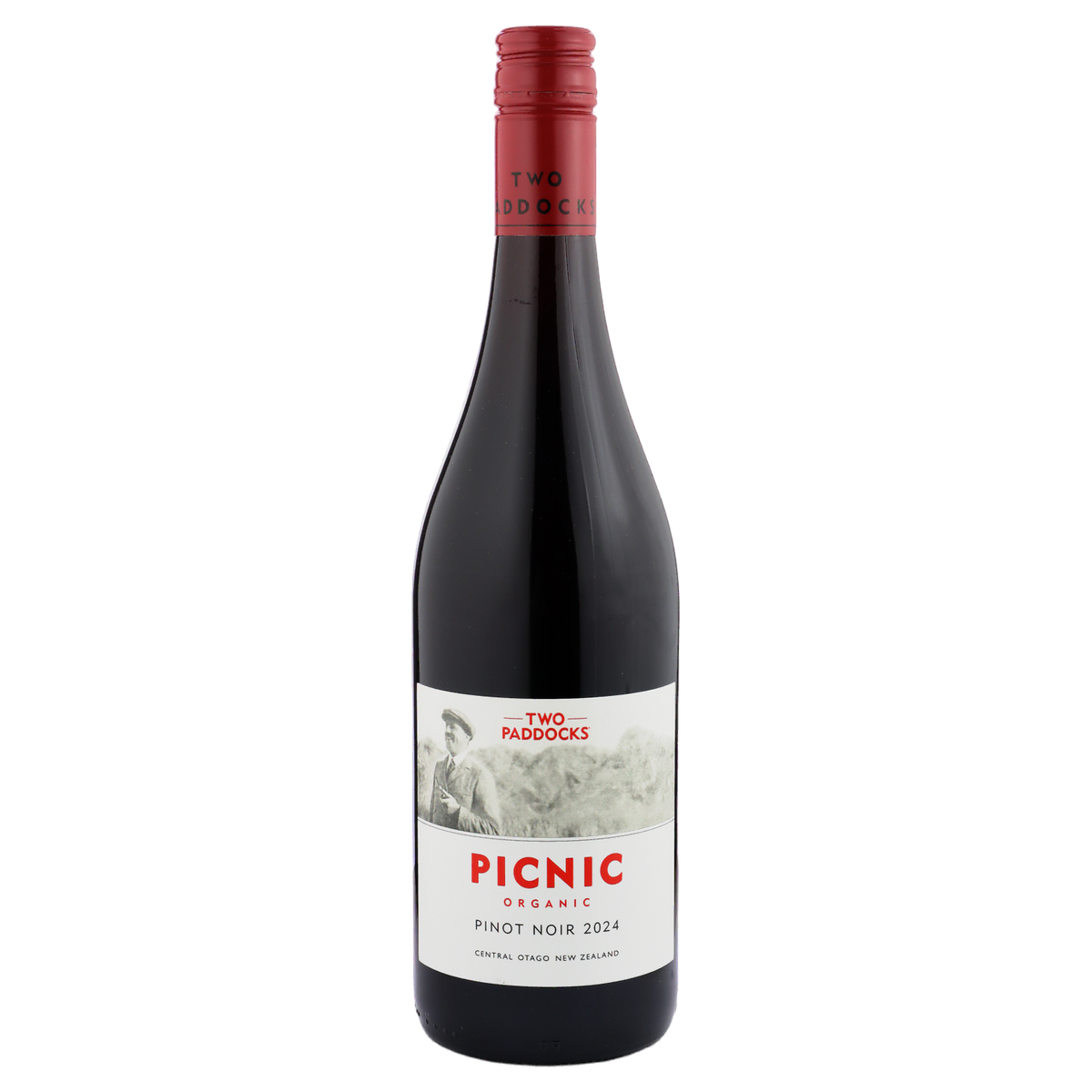 A bottle of Two Paddocks Picnic Pinot Noir 2024 750ml Red Wine